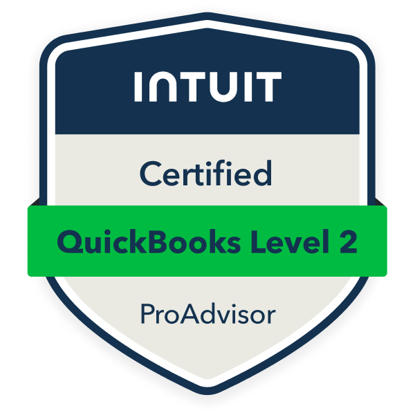 Intuit ProAdvisor Certified — QuickBooks Level 2 badge